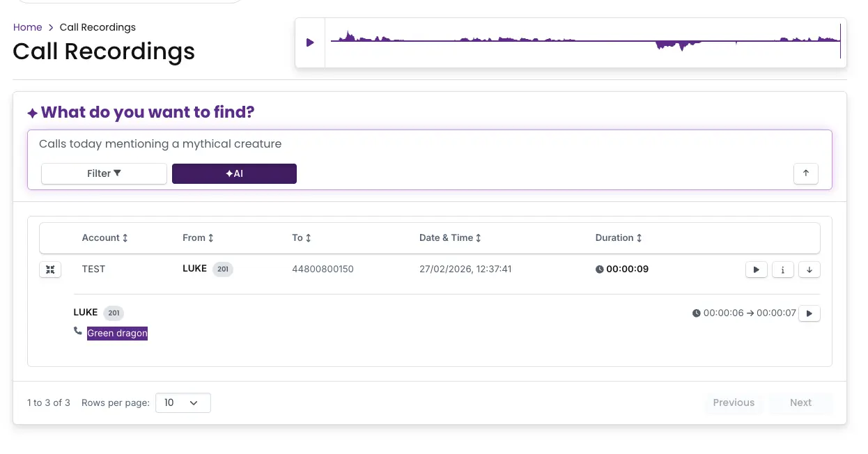 AI mobile network natural language search
